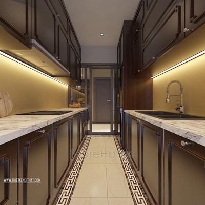  Thi công đá bếp nhân tạo tại chung cư Hoàng Quốc Việt