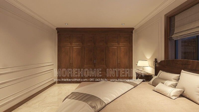 Mẫu tủ quần áo tân cổ điển gỗ óc chó đẹp cho phòng ngủ trẻ em
