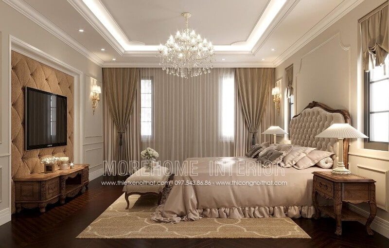 Mẫu táp đầu giường tủ đầu giường gỗ óc chó kiểu dáng tân cổ điển đẹp cao cấp cho phòng ngủ biệt thự