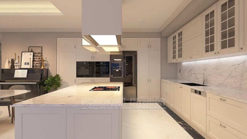 Trang trí nội thất tủ bếp chung cư Keangnam ấn tượng