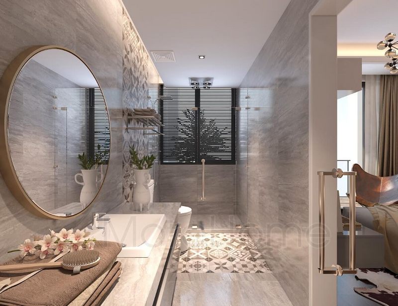 Chọn vách tắm kính cửa lực để làm cho phòng tắm trở nên sạch sẽ và hiện đại hơn.
